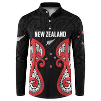 Custom Rugby New Zealand Button Sweatshirt Baby Black Go Champions