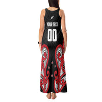 Custom Rugby New Zealand Tank Maxi Dress Baby Black Go Champions