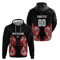 Custom Rugby New Zealand Zip Hoodie Baby Black Go Champions