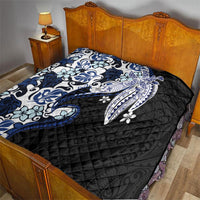 Monstera Plumeria Flowers Blue Quilt Polynesian Pattern LT01 - Polynesian Pride