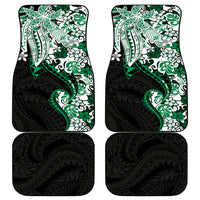 Monstera Plumeria Flowers Green Car Mats Polynesian Pattern LT01 - Polynesian Pride