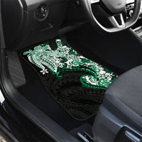 Monstera Plumeria Flowers Green Car Mats Polynesian Pattern LT01 - Polynesian Pride