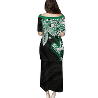 Monstera Plumeria Flowers Green Puletasi Polynesian Pattern LT01 - Polynesian Pride