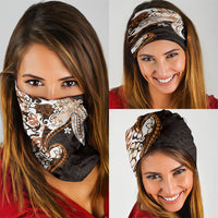Monstera Plumeria Flowers Orange Neck Gaiter Polynesian Pattern LT01 - Polynesian Pride