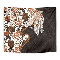 Monstera Plumeria Flowers Orange Tapestry Polynesian Pattern LT01 - Polynesian Pride