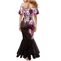 Monstera Plumeria Flowers Pink Family Matching Mermaid Dress and Hawaiian Shirt Polynesian Pattern LT01 - Polynesian Pride
