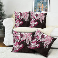 Monstera Plumeria Flowers Pink Pillow Cover Polynesian Pattern LT01 - Polynesian Pride