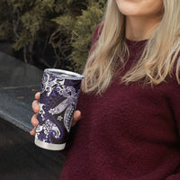 Monstera Plumeria Flowers Purple Tumbler Cup Polynesian Pattern LT01 - Polynesian Pride
