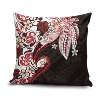 Monstera Plumeria Flowers Red Pillow Cover Polynesian Pattern LT01 Red - Polynesian Pride
