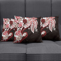 Monstera Plumeria Flowers Red Pillow Cover Polynesian Pattern LT01 - Polynesian Pride