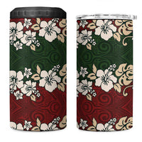 Hawaiian Hibiscus Christmas Color 4 in 1 Can Cooler Tumbler Unique