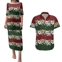 Hawaiian Hibiscus Christmas Color Couples Matching Puletasi and Hawaiian Shirt Unique LT01 Red - Polynesian Pride