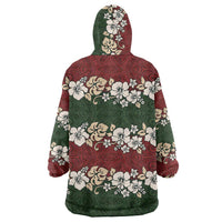 Hawaiian Hibiscus Christmas Color Wearable Blanket Hoodie Unique LT01 - Polynesian Pride