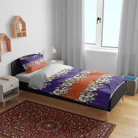 Hawaiian Hibiscus Bedding Set Orange and Purple Unique