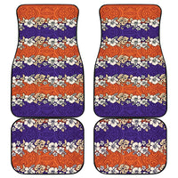 Hawaiian Hibiscus Car Mats Orange and Purple Unique