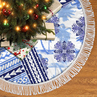 Hawaii Quilt Tree Skirt Kakau Polynesian Pattern Blue Version LT01 - Polynesian Pride