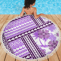 Hawaii Quilt Beach Blanket Kakau Polynesian Pattern Lilac Version LT01 - Polynesian Pride