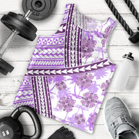 Hawaii Quilt Men Tank Top Kakau Polynesian Pattern Lilac Version LT01 - Polynesian Pride