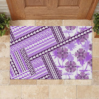 Hawaii Quilt Rubber Doormat Kakau Polynesian Pattern Lilac Version LT01 - Polynesian Pride