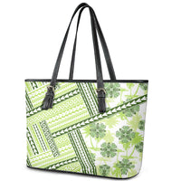 Hawaii Quilt Leather Tote Bag Kakau Polynesian Pattern Olive Green Version LT01 - Polynesian Pride