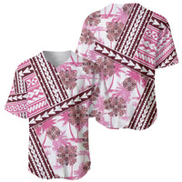Hawaii Quilt Baseball Jersey Kakau Polynesian Pattern Mauve Pink Version LT01 - Polynesian Pride