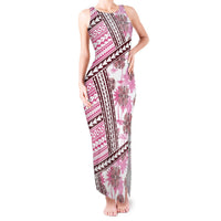 Hawaii Quilt Tank Maxi Dress Kakau Polynesian Pattern Mauve Pink Version LT01 Women Pink - Polynesian Pride