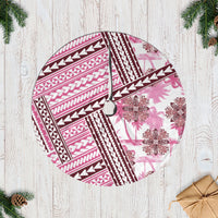 Hawaii Quilt Tree Skirt Kakau Polynesian Pattern Mauve Pink Version LT01 Casual Tree Skirts Pink - Polynesian Pride