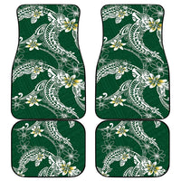Polynesian Hawaiian Plumeria Tribal Pattern Car Mats Green Version