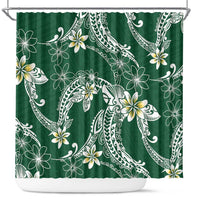 Polynesian Hawaiian Plumeria Tribal Pattern Shower Curtain Green Version LT01 Green - Polynesian Pride
