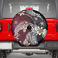 Polynesian Hawaiian Plumeria Tribal Pattern Spare Tire Cover Special Wine Red Version