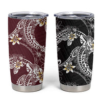 Polynesian Hawaiian Plumeria Tribal Pattern Tumbler Cup Special Wine Red Version