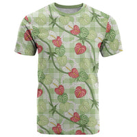 Anthurium Pikake Ti Leaf Palaka T Shirt Green Version