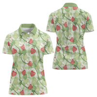 Anthurium Pikake Ti Leaf Palaka Women Polo Shirt Green Version LT01 - Polynesian Pride