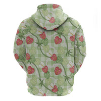 Anthurium Pikake Ti Leaf Palaka Zip Hoodie Green Version