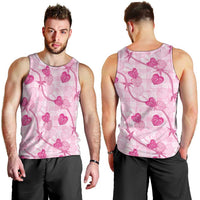 Anthurium Pikake Ti Leaf Palaka Men Tank Top Pink Version LT01 - Polynesian Pride