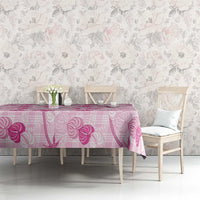 Anthurium Pikake Ti Leaf Palaka Tablecloth Pink Version