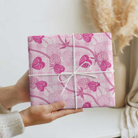 Anthurium Pikake Ti Leaf Palaka Wrapping Paper Pink Version LT01 - Polynesian Pride