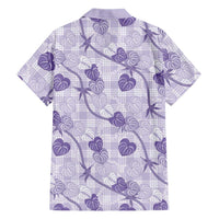 Anthurium Pikake Ti Leaf Palaka Family Matching Tank Maxi Dress and Hawaiian Shirt Purple Version LT01 - Polynesian Pride