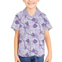 Anthurium Pikake Ti Leaf Palaka Hawaiian Shirt Purple Version LT01 - Polynesian Pride