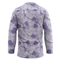 Anthurium Pikake Ti Leaf Palaka Hockey Jersey Purple Version LT01 - Polynesian Pride