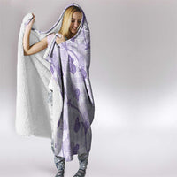 Anthurium Pikake Ti Leaf Palaka Hooded Blanket Purple Version