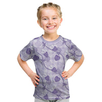 Anthurium Pikake Ti Leaf Palaka Kid T Shirt Purple Version