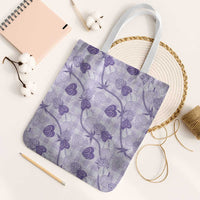Anthurium Pikake Ti Leaf Palaka Tote Bag Purple Version