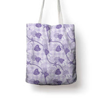 Anthurium Pikake Ti Leaf Palaka Tote Bag Purple Version