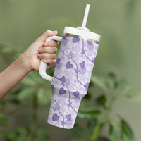 Anthurium Pikake Ti Leaf Palaka Tumbler With Handle Purple Version