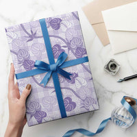 Anthurium Pikake Ti Leaf Palaka Wrapping Paper Purple Version LT01 - Polynesian Pride