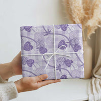 Anthurium Pikake Ti Leaf Palaka Wrapping Paper Purple Version LT01 - Polynesian Pride