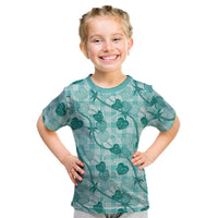 Anthurium Pikake Ti Leaf Palaka Kid T Shirt Turquoise Version