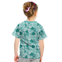 Anthurium Pikake Ti Leaf Palaka Kid T Shirt Turquoise Version
