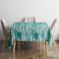 Anthurium Pikake Ti Leaf Palaka Tablecloth Turquoise Version